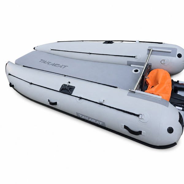 2021 Takacat T340LX demo inflatable catamaran boat on white background