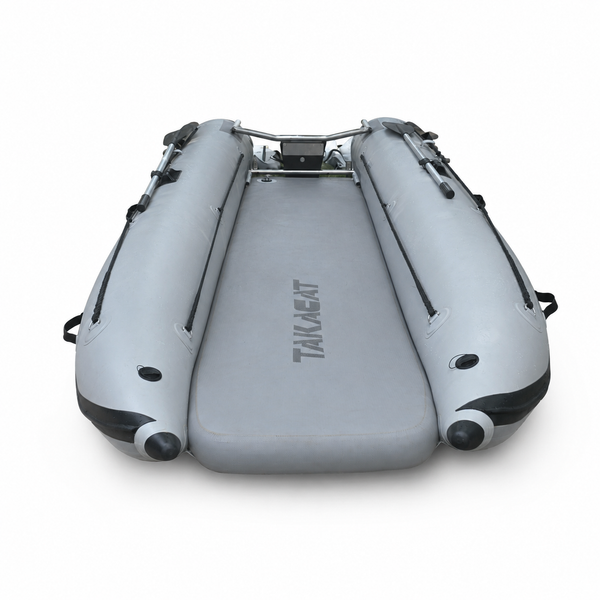 2021 Takacat T380LX demo inflatable catamaran boat on white background