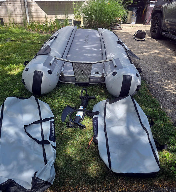 2021 Takacat T380LX demo inflatable catamaran boat with complete kit and accessories
