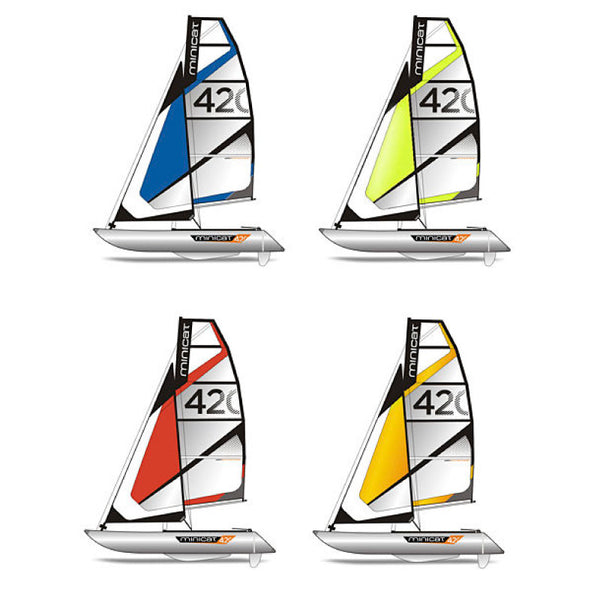 MiniCat 420 Emotion in 4 different clors, blue, yellow, red and orange